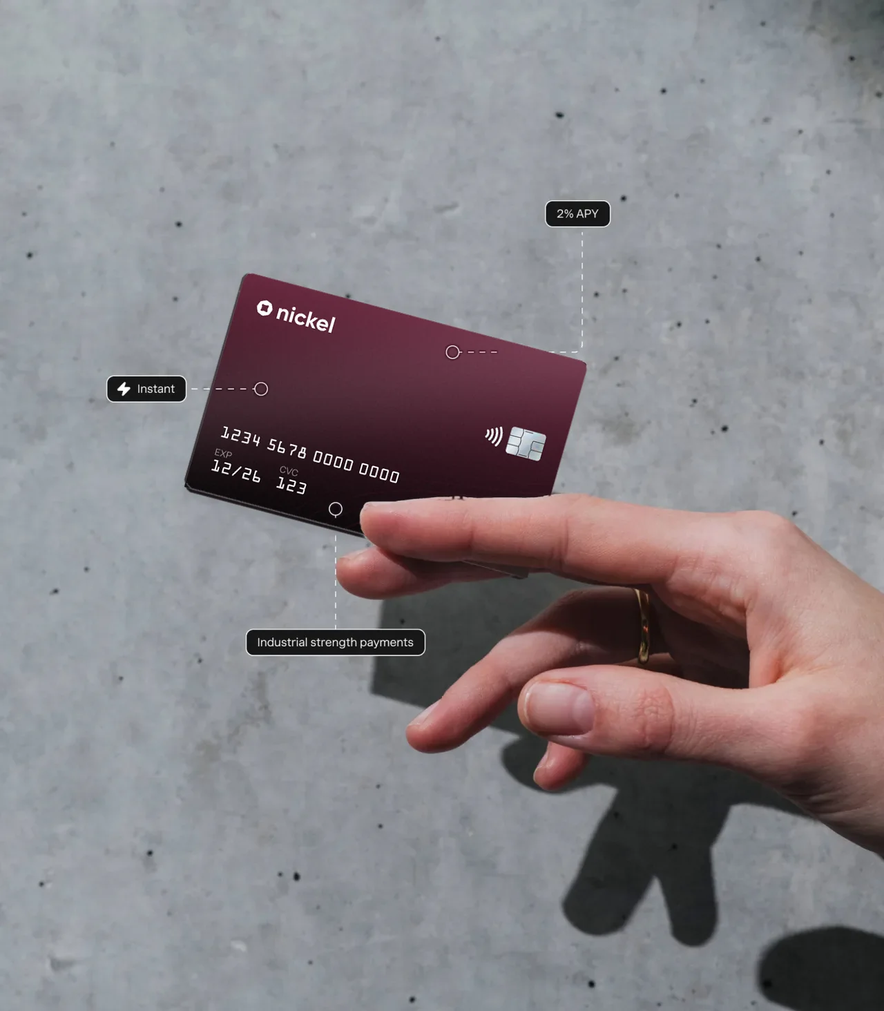 Nickel Balance account earning 2% APY on operating cash