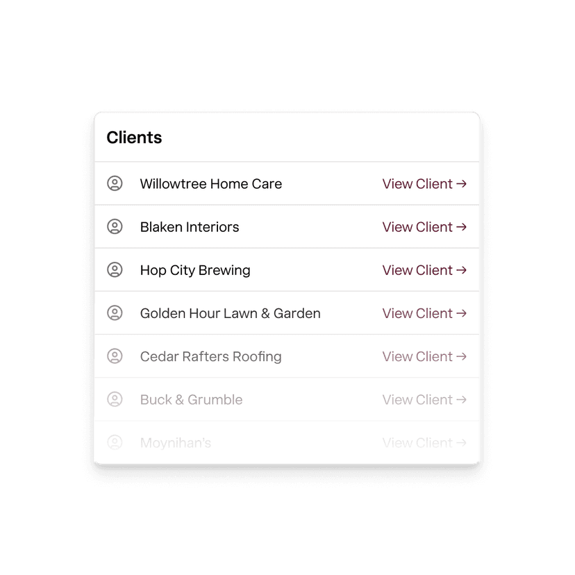 One firm login toggling between every client account in Nickel