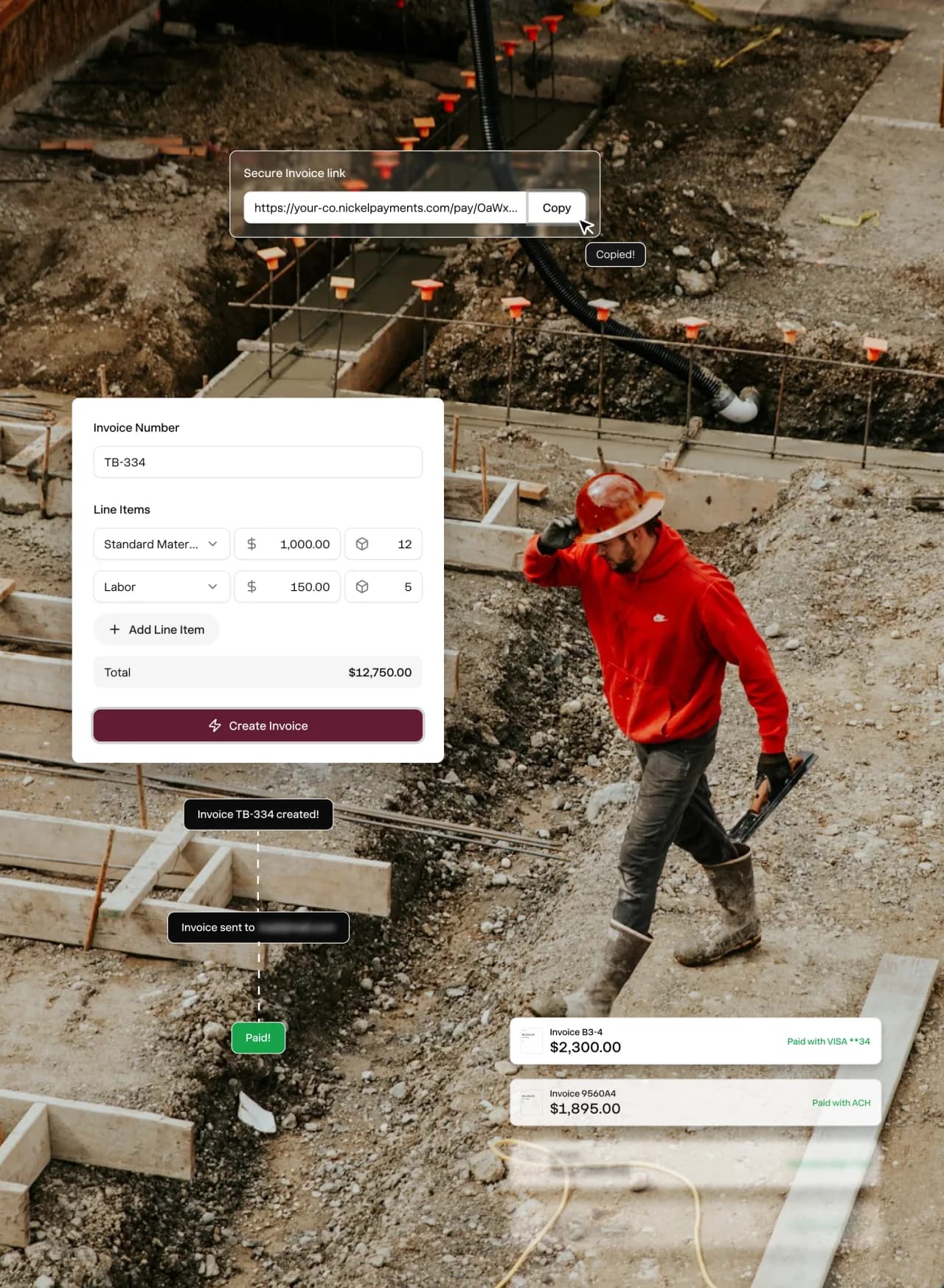 Nickel accounts receivable dashboard tracking invoices and payments