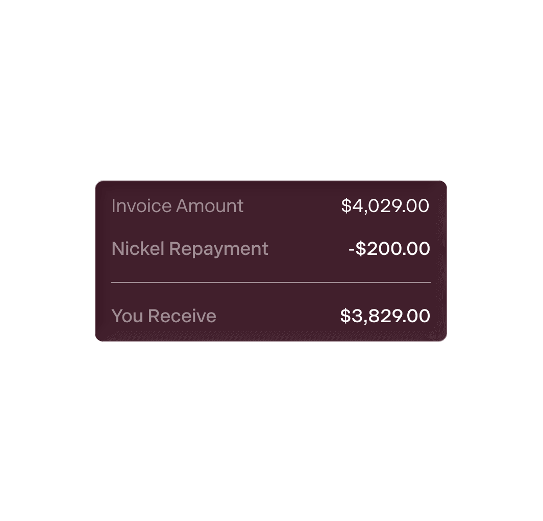 Capital balance auto-repaid from incoming invoice payments