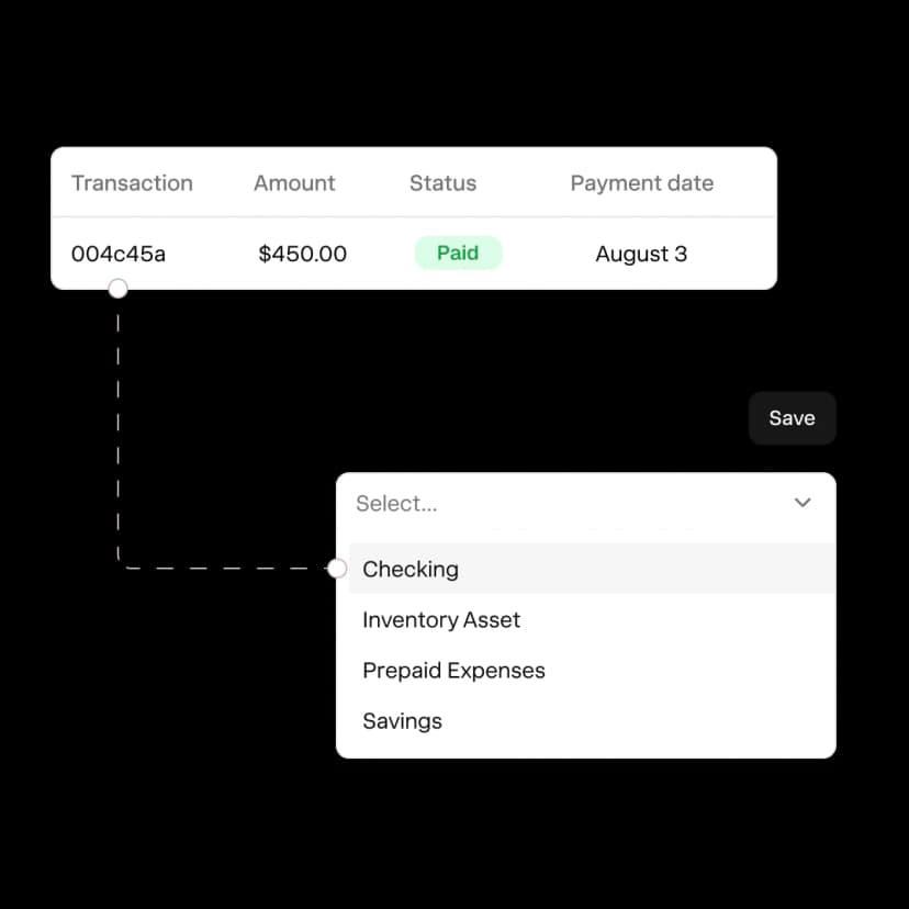 Chart of accounts mapping QuickBooks Desktop transactions to GL accounts