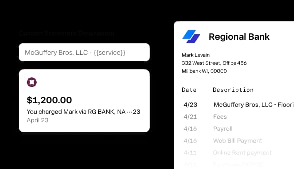 Customizing the description shown on a bank statement