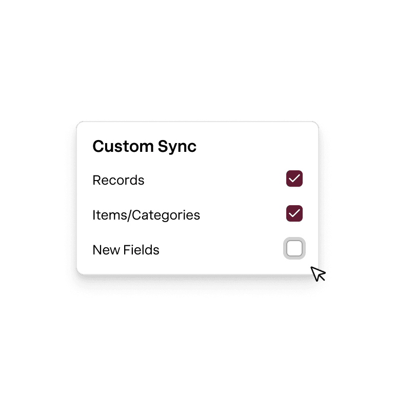 Controls for choosing which records sync to QuickBooks Desktop