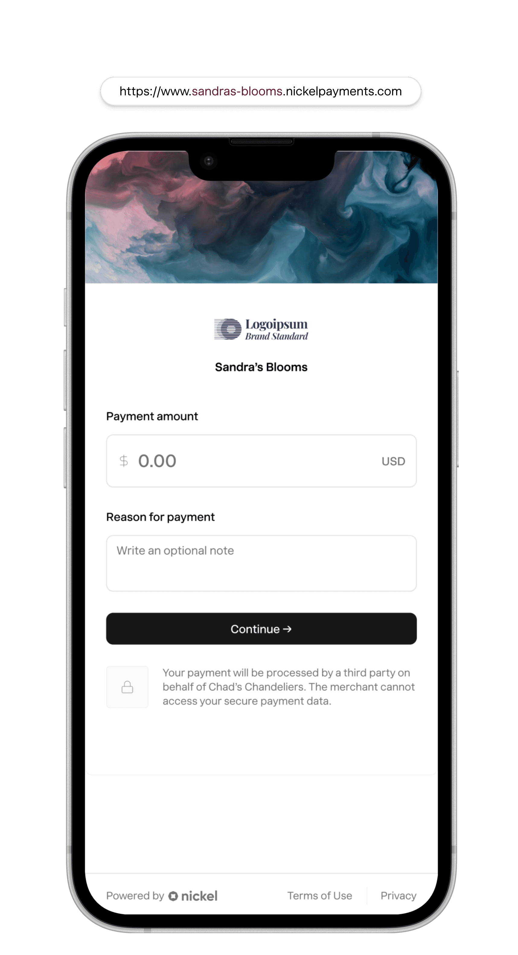 Ready-to-use hosted payment page accepting payments on day one