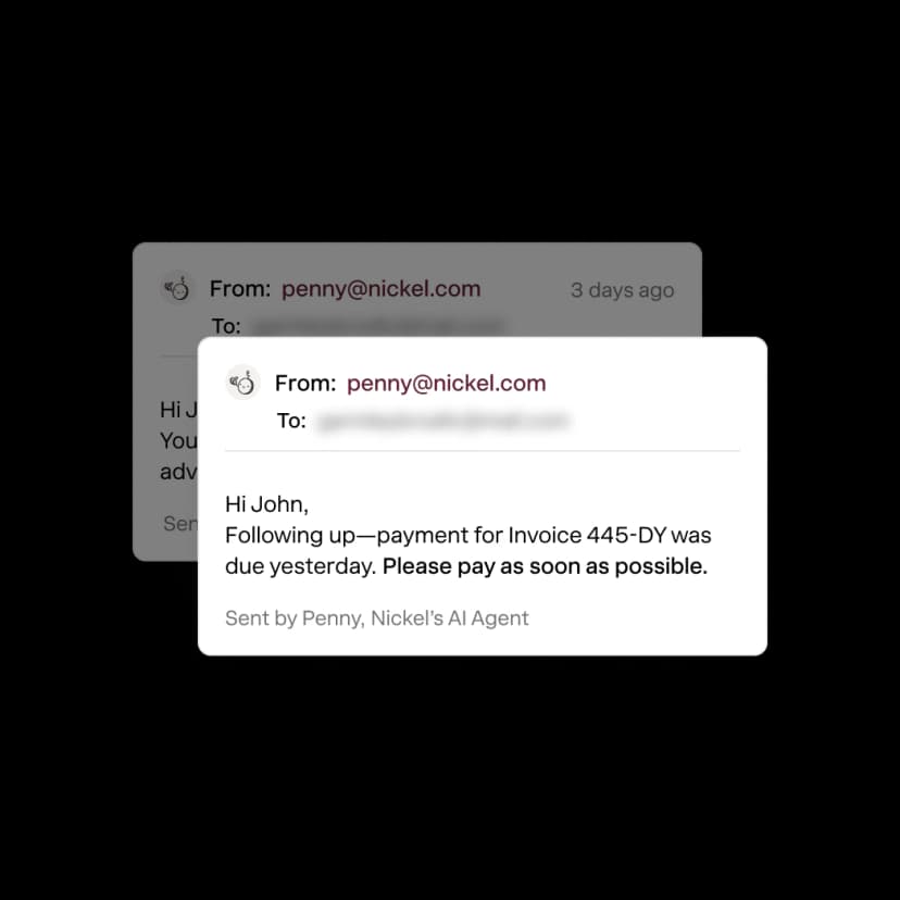 Penny following up on an overdue invoice by email