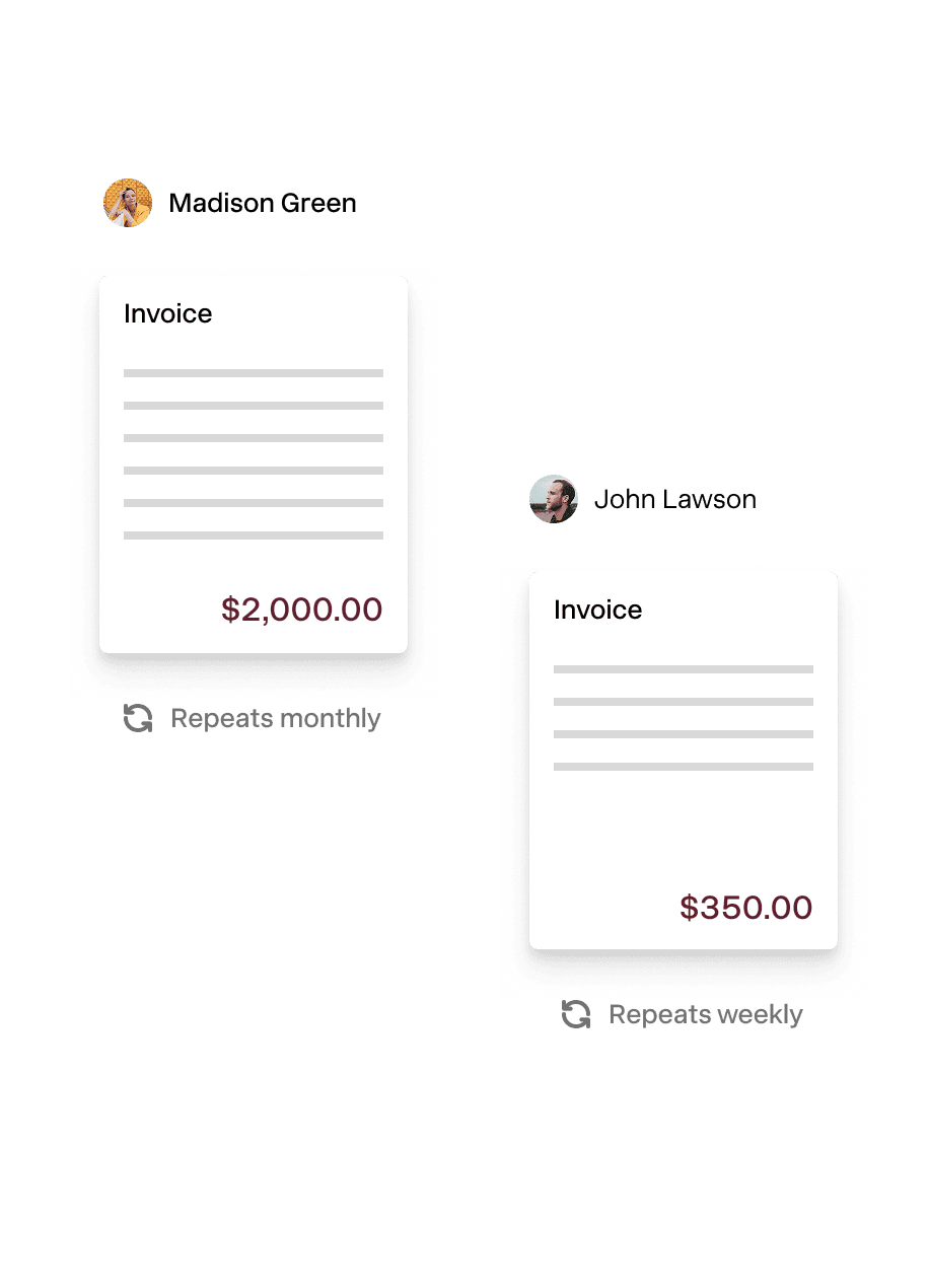 Recurring invoice payment options set per customer