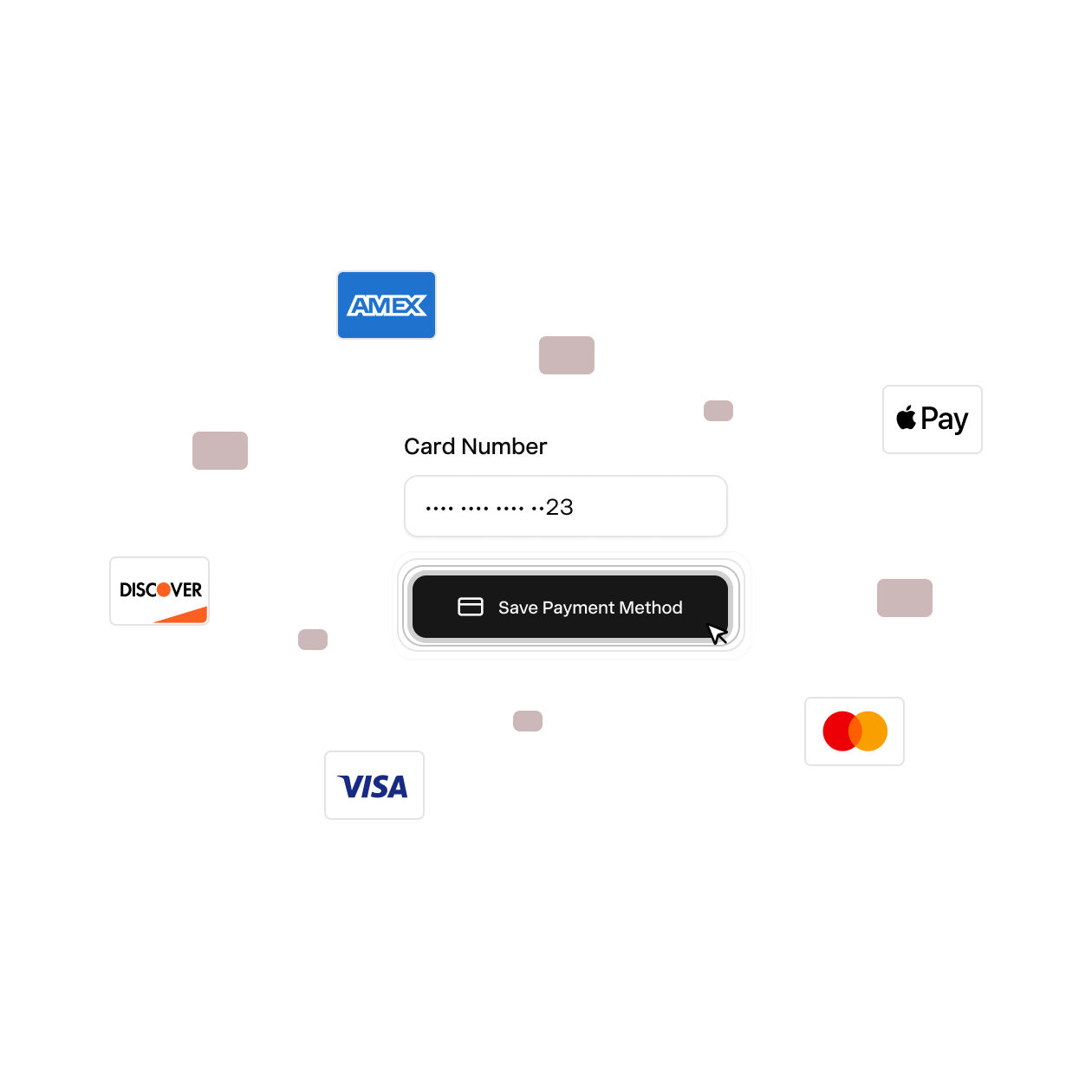 Saved card and bank account on file for a buyer