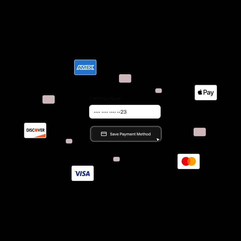 Saved credit and debit cards across major card networks